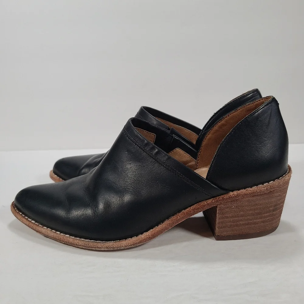 Madewell The Brady Lowcut Black Leather Boho Coastal Cowgirl Bootie Women Size 7